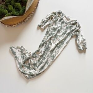 The Woods Kate Quinn Modal Green Tie Dye Knotted Gown | 0-3m